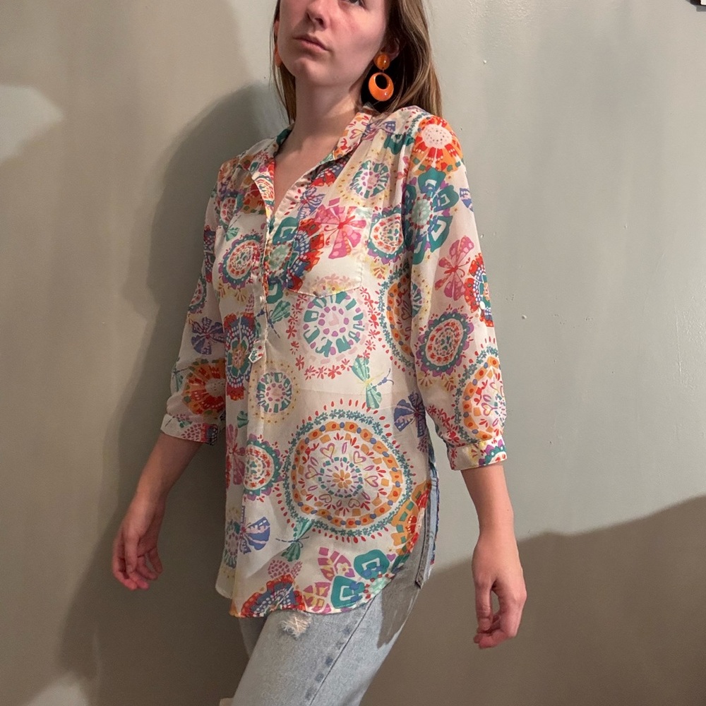 Multi Color Lightweight Blouse - Picture 2 of 10